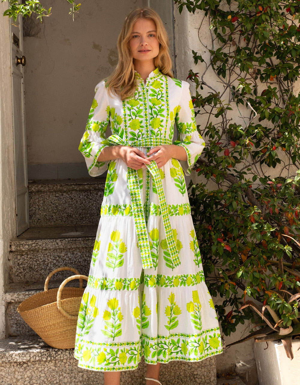 Pink City Prints Lime Botanics Gemma Dress