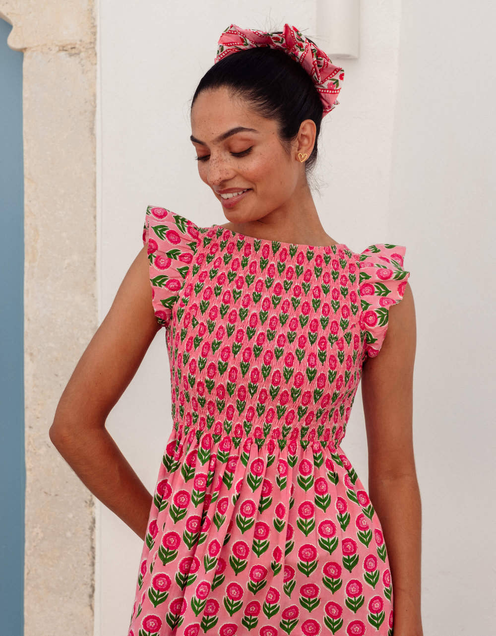 Pink City Prints Marigold Blush David Bowie Dress