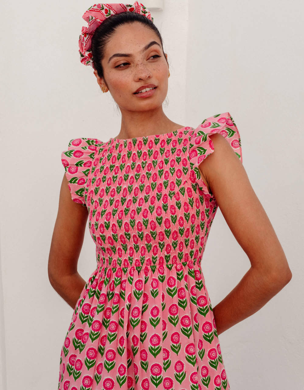 Pink City Prints Marigold Blush David Bowie Dress