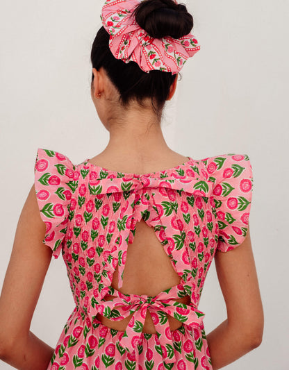 Pink City Prints Marigold Blush David Bowie Dress