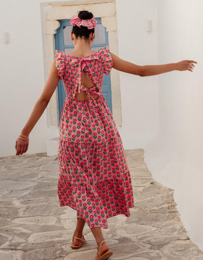 Pink City Prints Marigold Blush David Bowie Dress