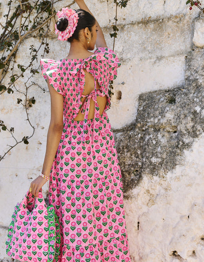 Pink City Prints Marigold Blush David Bowie Dress