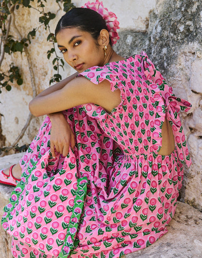 Pink City Prints Marigold Blush David Bowie Dress