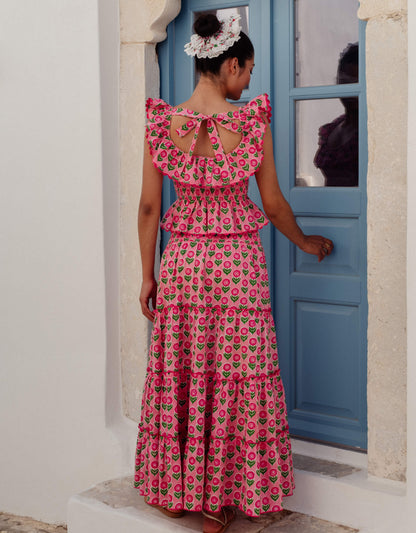 Pink City Prints Marigold Blush Rah Rah Skirt