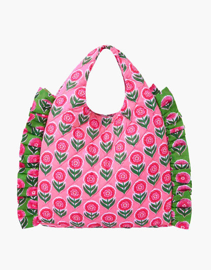 Pink City Prints Marigold Blush Ruffle Clutch