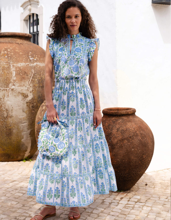 Pink City Prints Meadow Border Arles Skirt