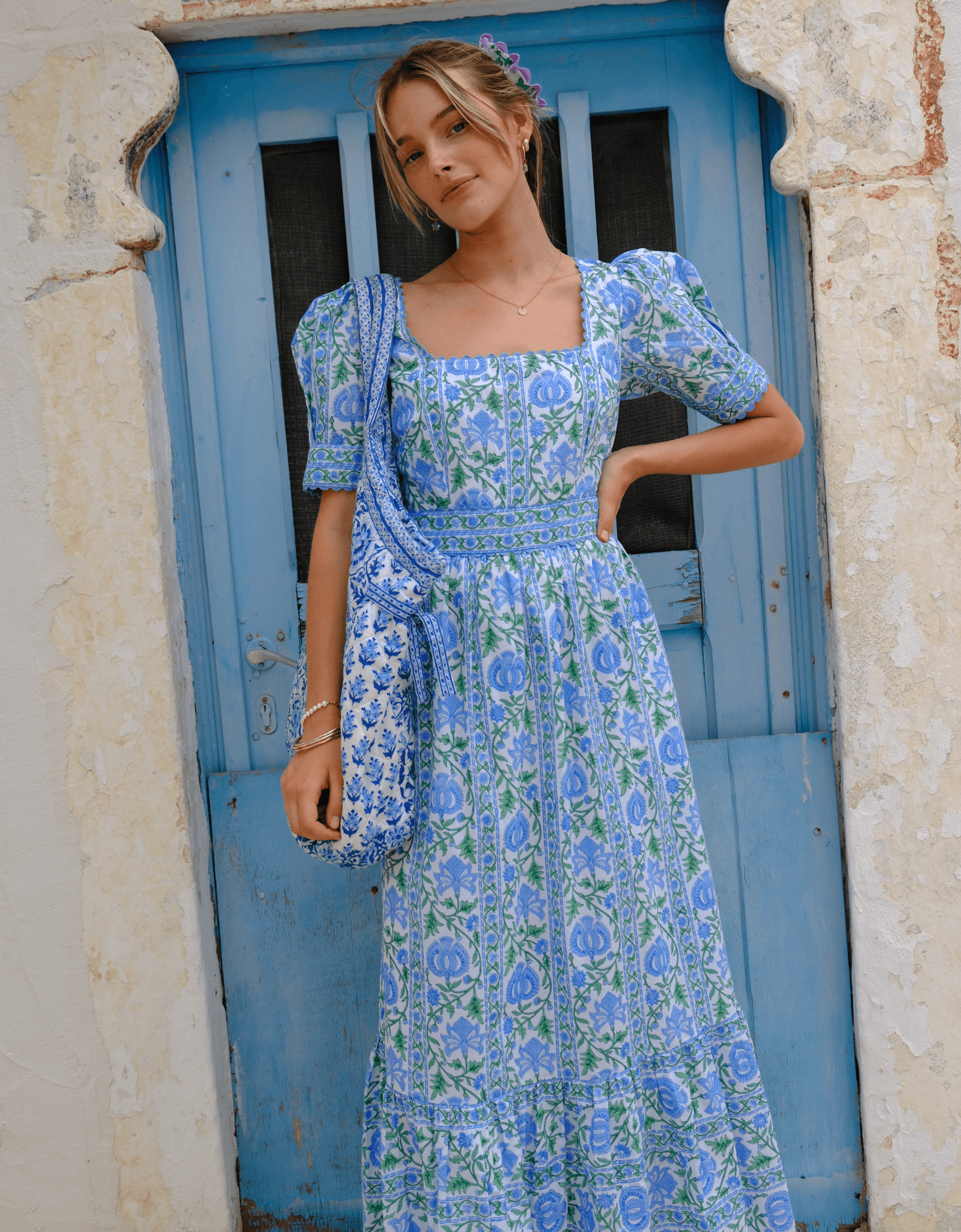 Pink City Prints Meadow Chintz Evelyn Dress