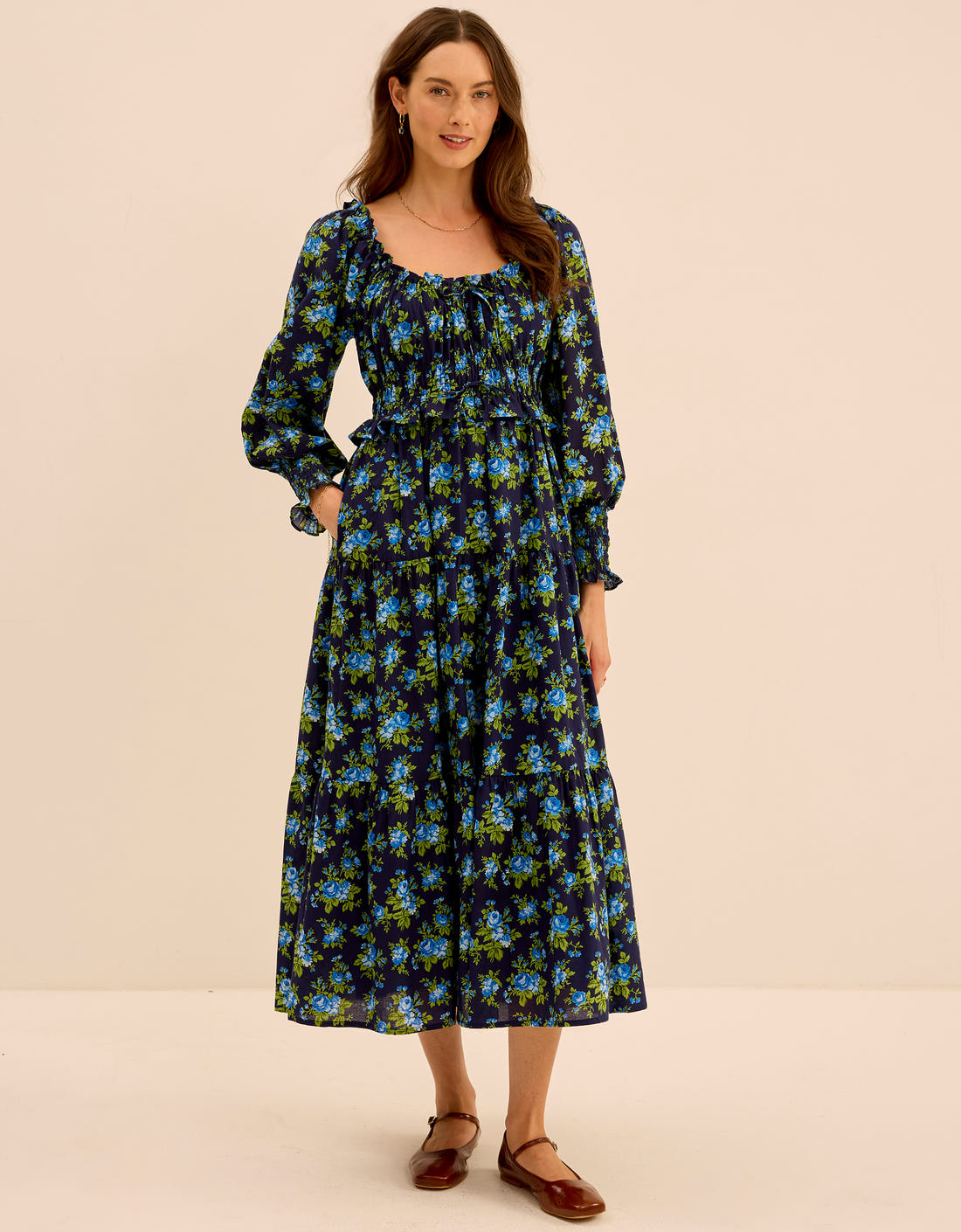 Pink City Prints Midnight Bouquet Agatha Dress