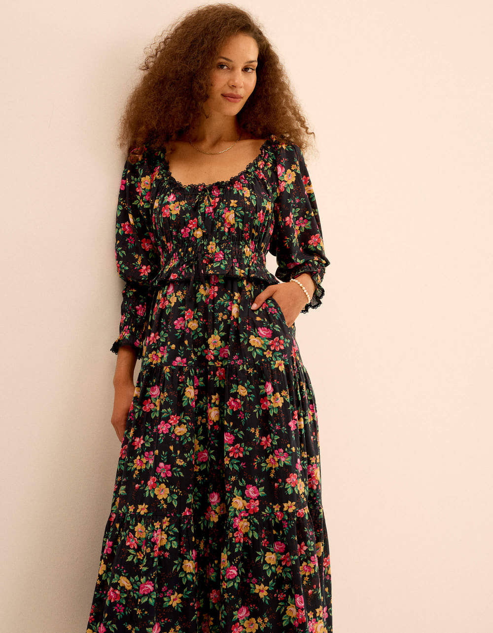 Pink City Prints Midnight Posey Agatha Dress