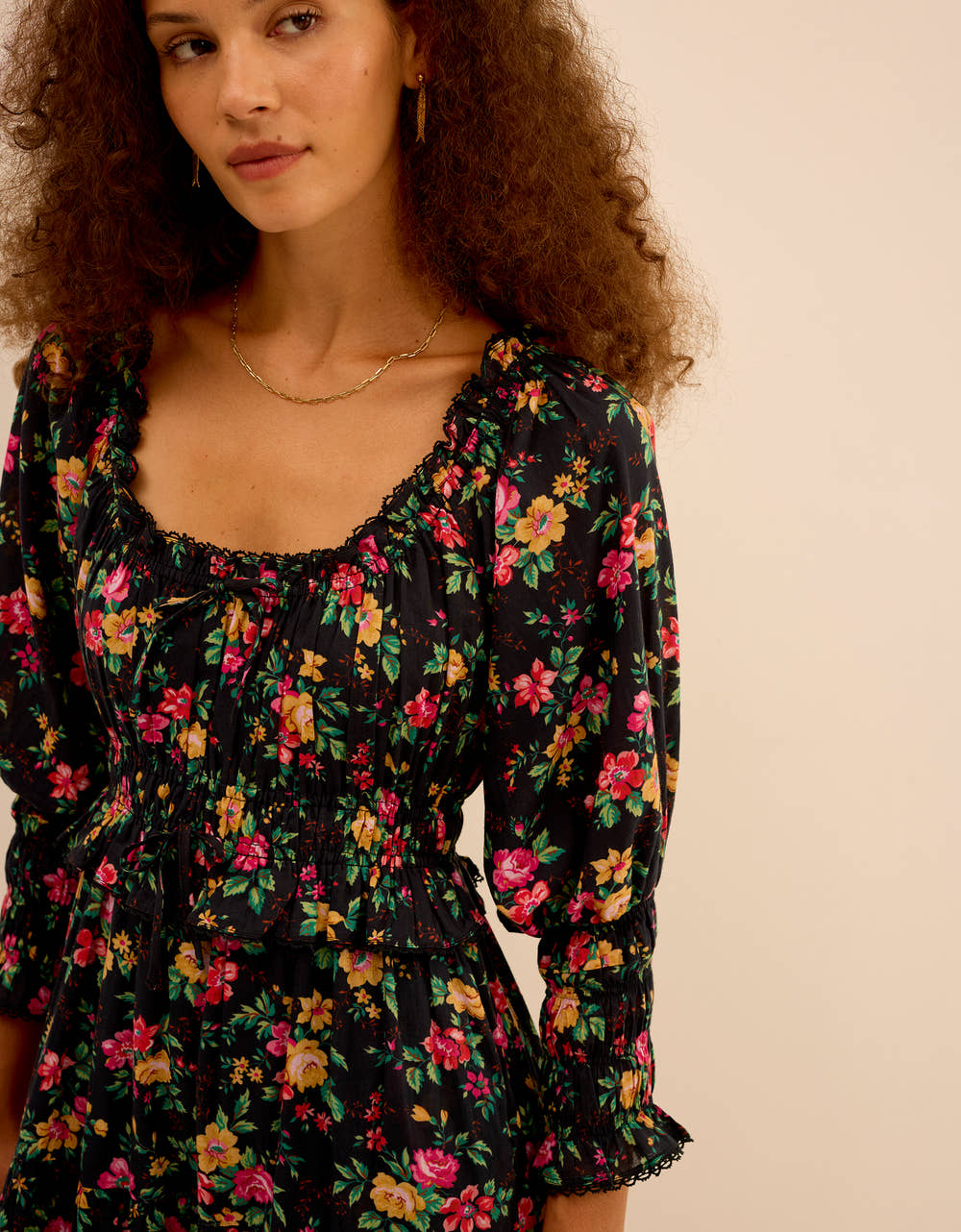 Pink City Prints Midnight Posey Agatha Dress