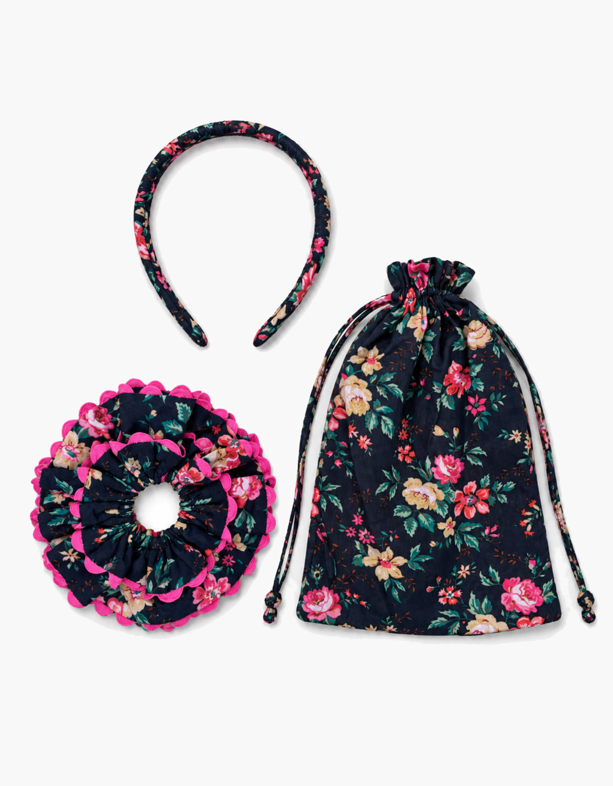 Midnight Posey Headband and Scrunchie Set