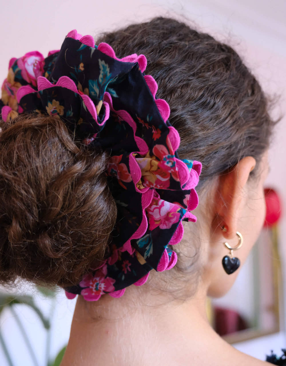 Pink City Prints Midnight Posey Headband and Scrunchie Set