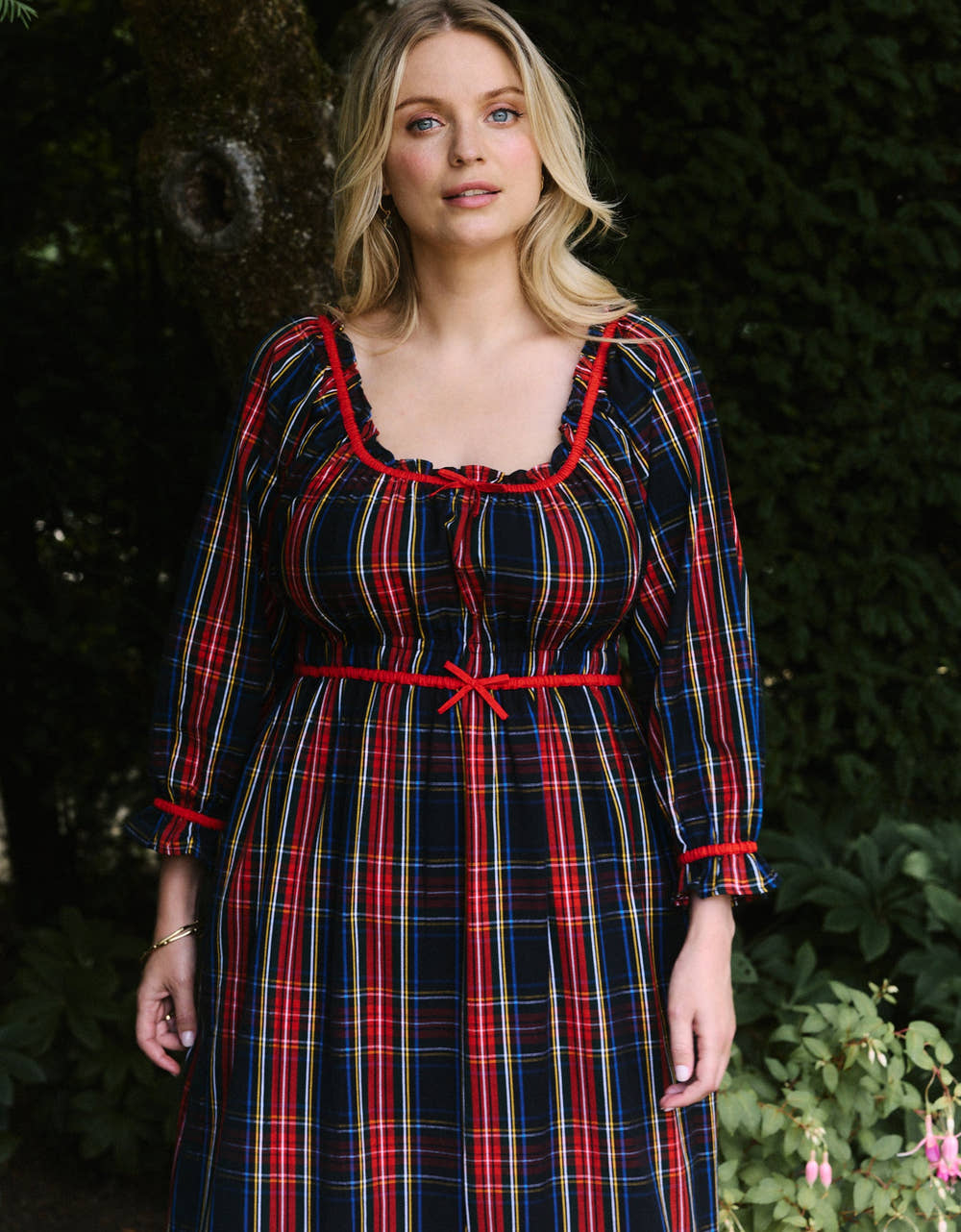 Pink City Prints Midnight Tartan Agatha Dress