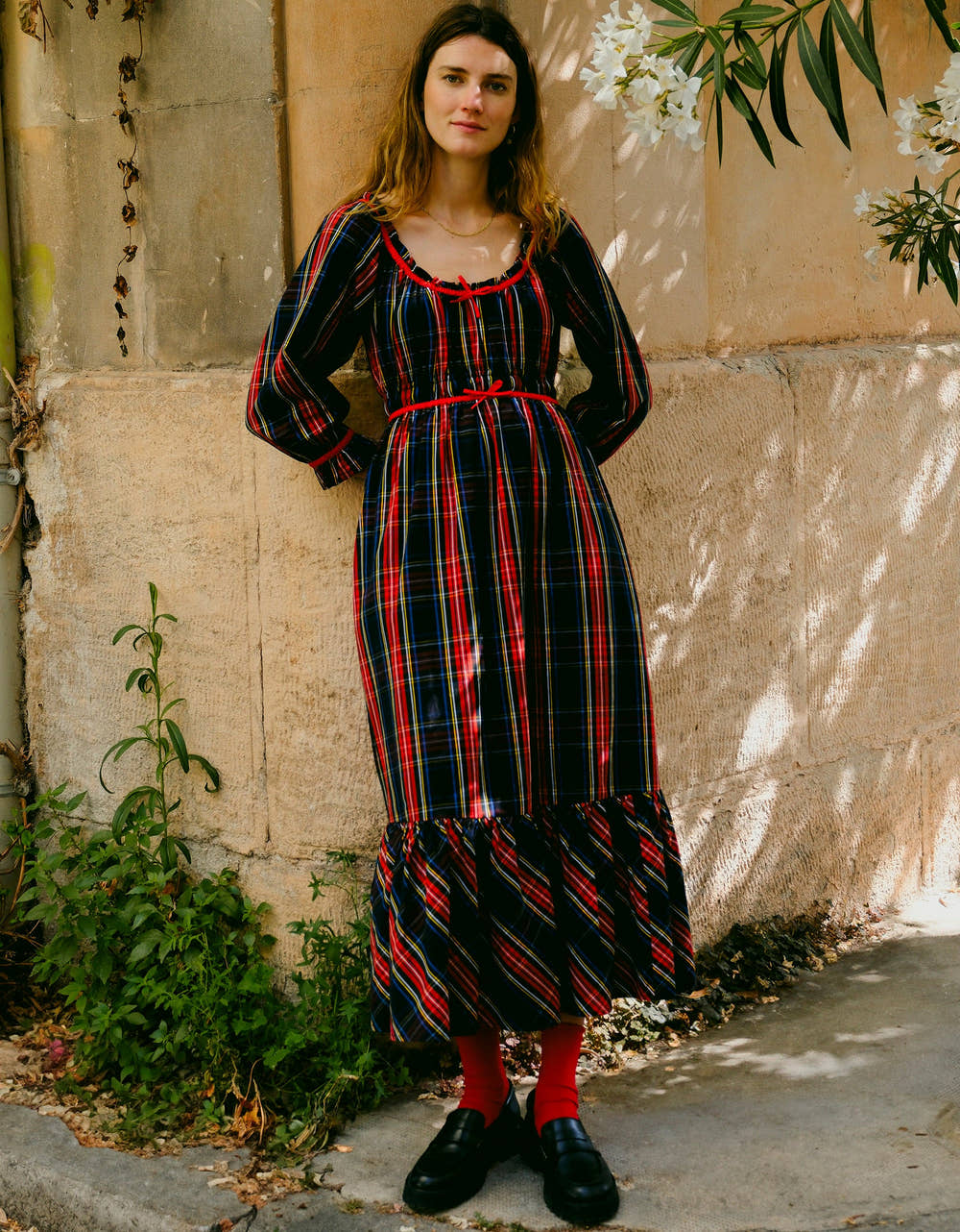 Pink City Prints Midnight Tartan Agatha Dress