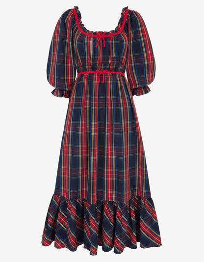 Pink City Prints Midnight Tartan Agatha Dress