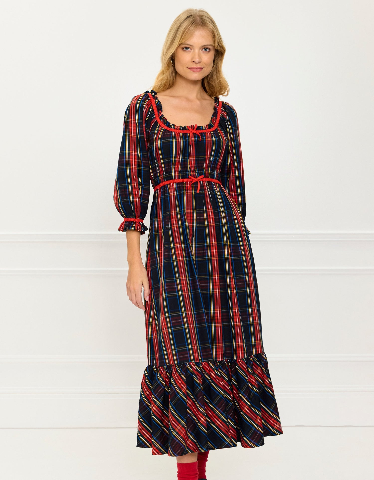 Pink City Prints Midnight Tartan Agatha Dress