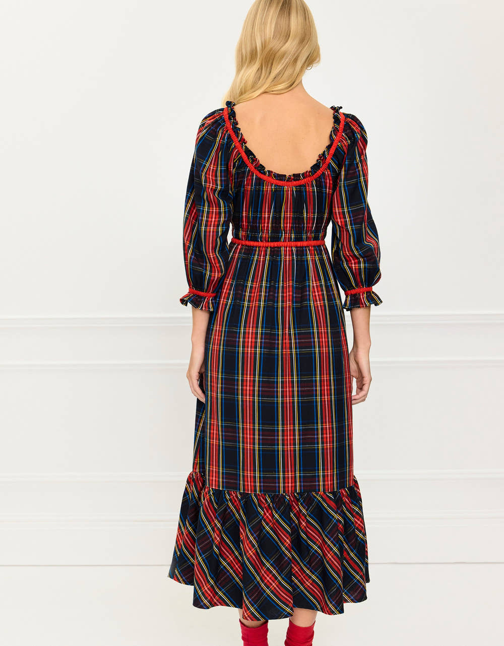 Pink City Prints Midnight Tartan Agatha Dress