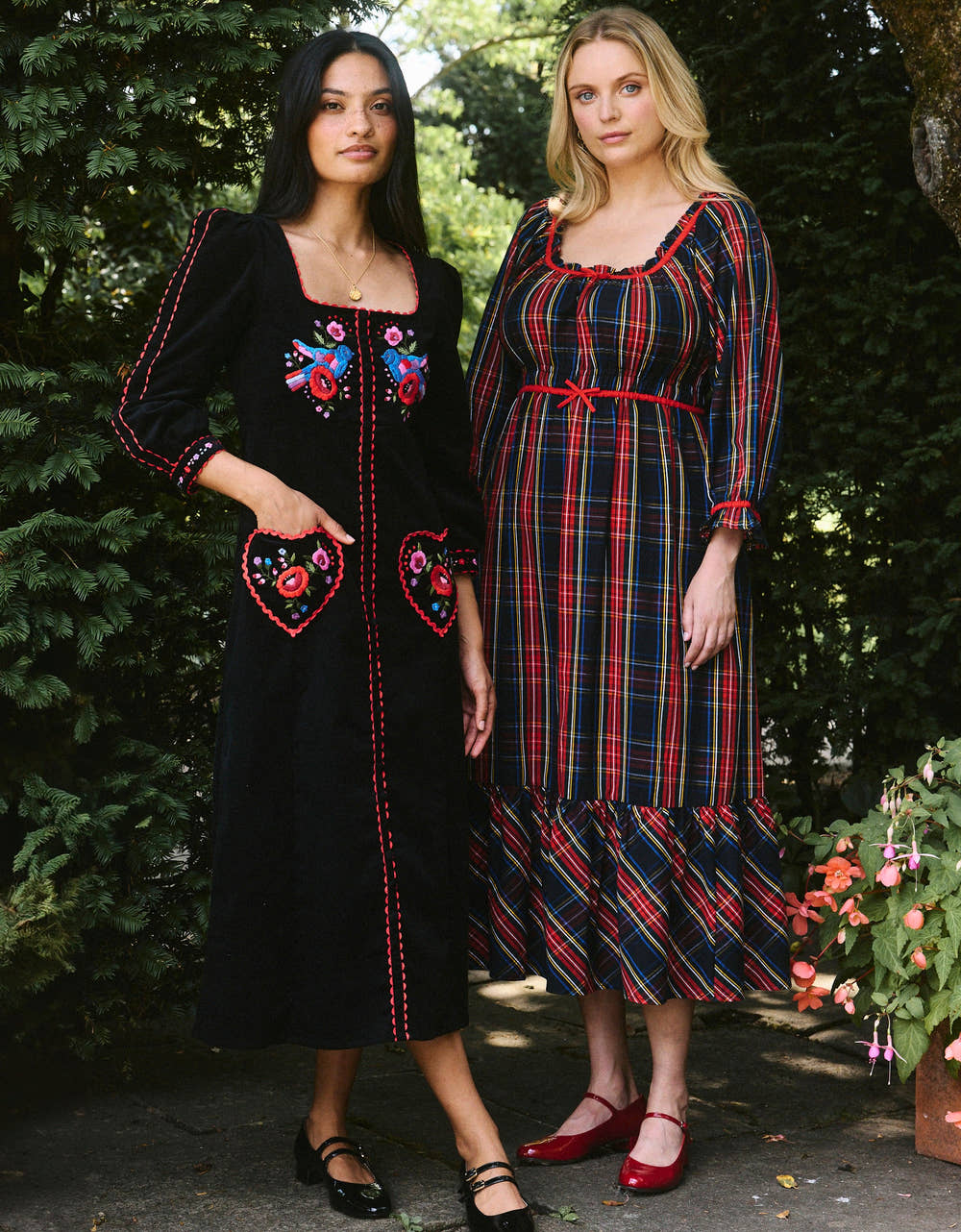 Pink City Prints Midnight Tartan Agatha Dress