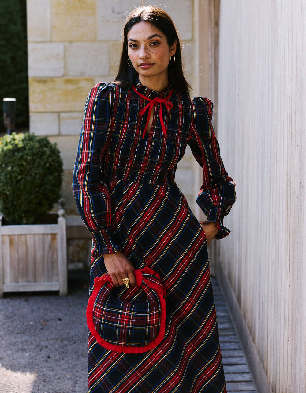 Pink City Prints Midnight Tartan Izzy Dress