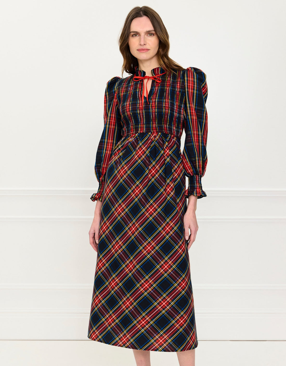 Pink City Prints Midnight Tartan Izzy Dress