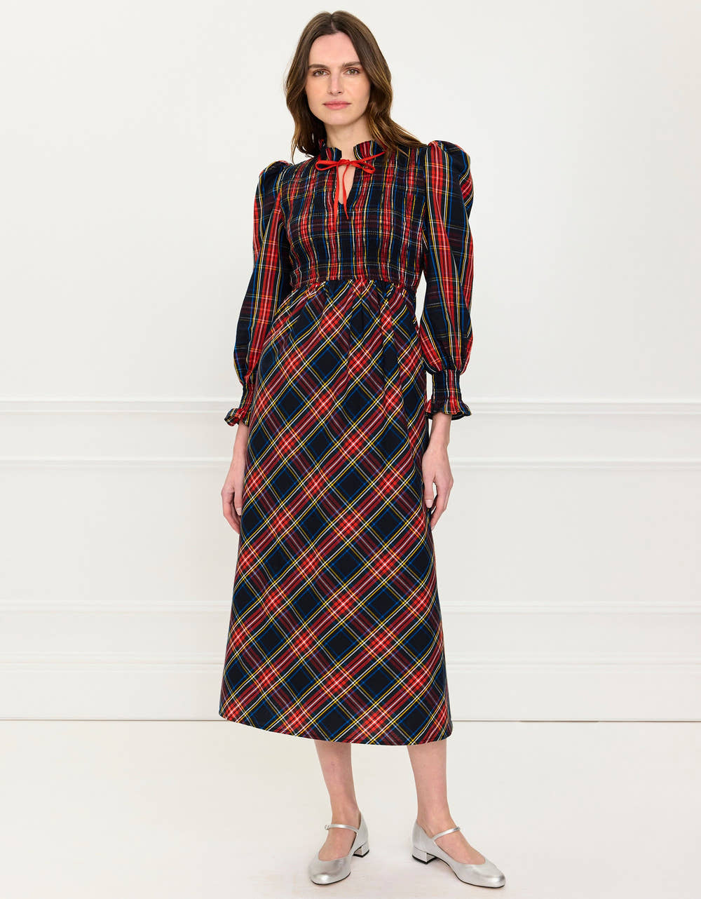 Pink City Prints Midnight Tartan Izzy Dress