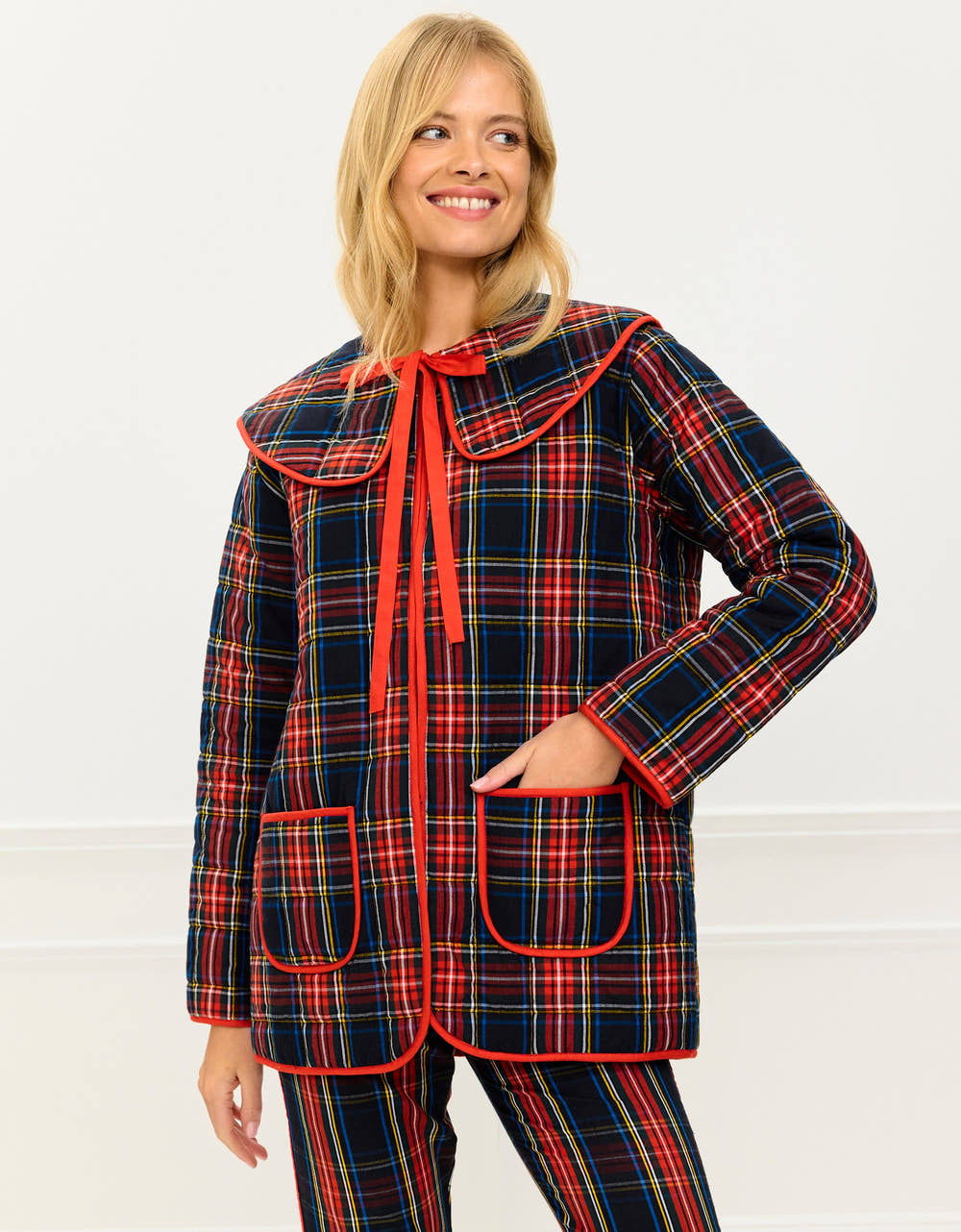 Pink City Prints Midnight Tartan Simone Jacket