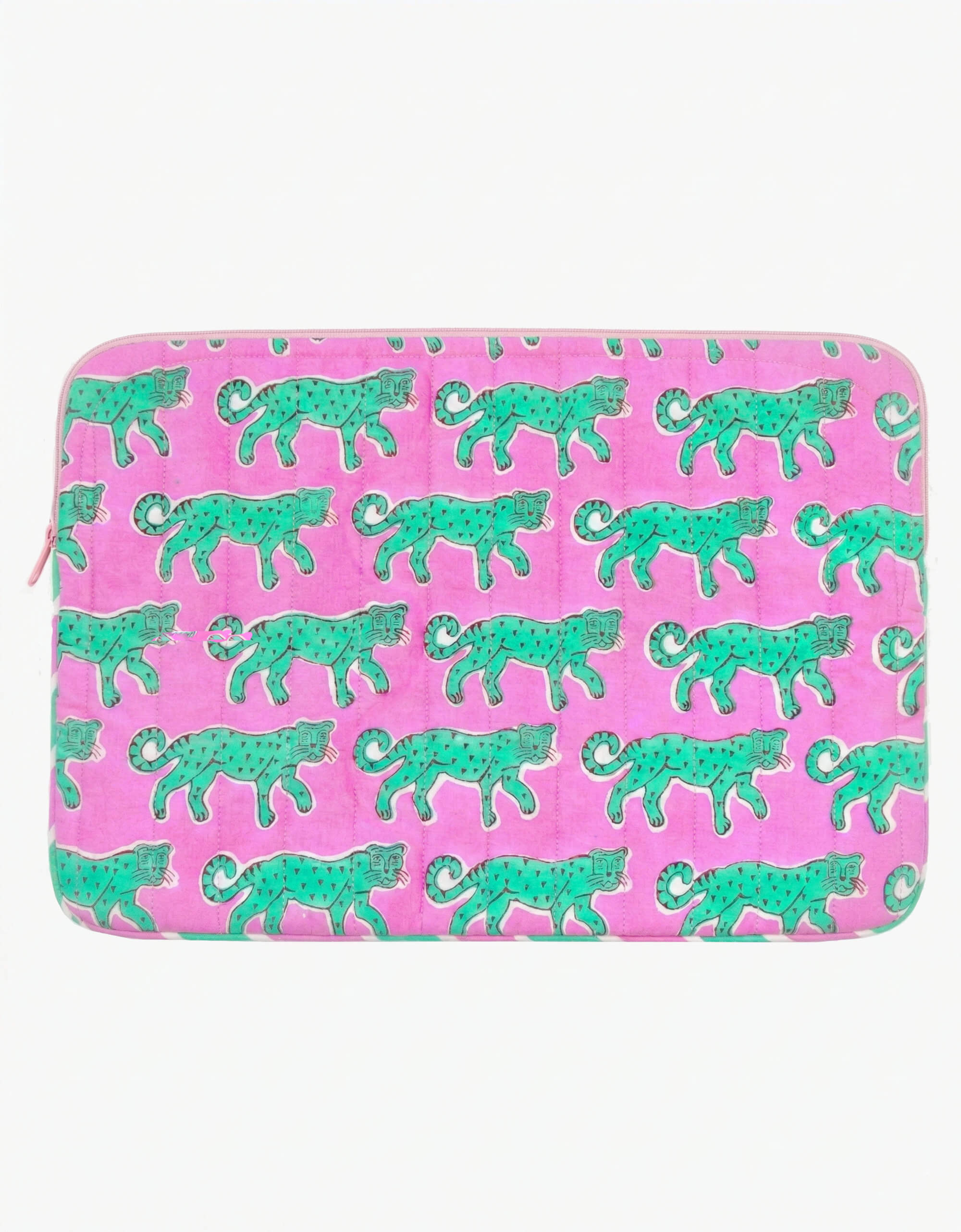 Mint Leopard Laptop Cover