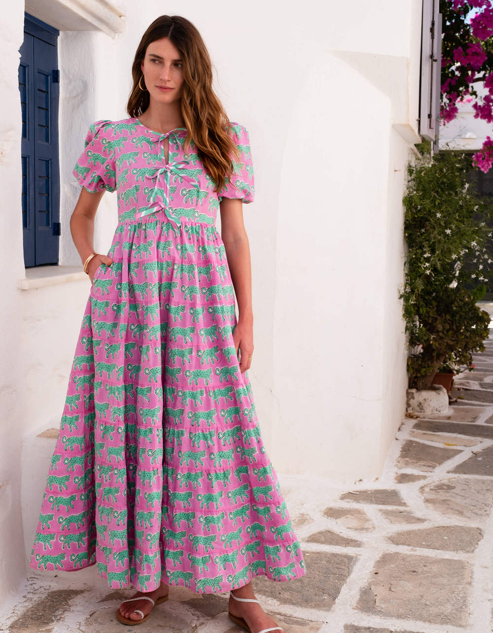 Pink City Prints Mint Leopard Sydney Dress