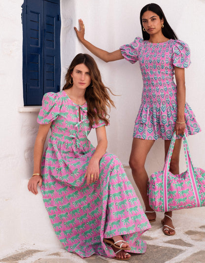 Pink City Prints Mint Leopard Sydney Dress