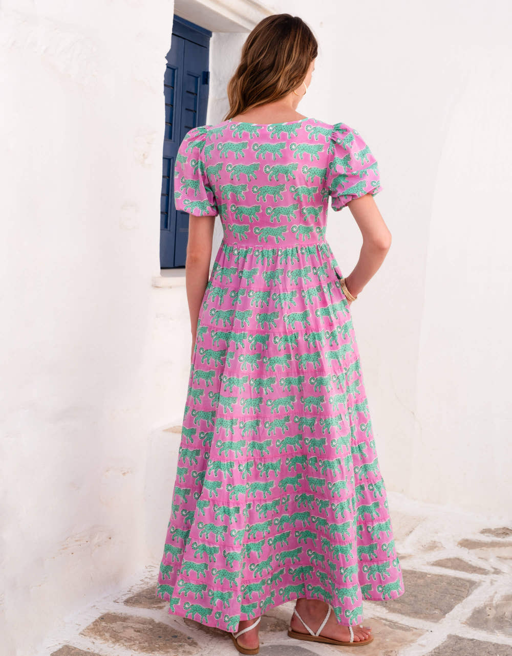 Pink City Prints Mint Leopard Sydney Dress