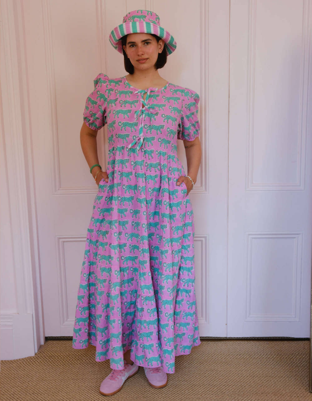 Pink City Prints Mint Leopard Sydney Dress