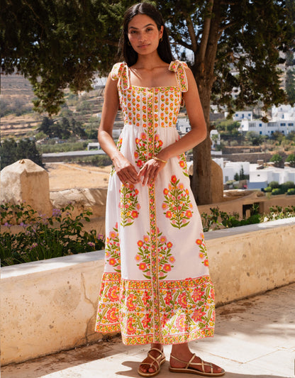 Pink City Prints Mixed Peony Elena Dress