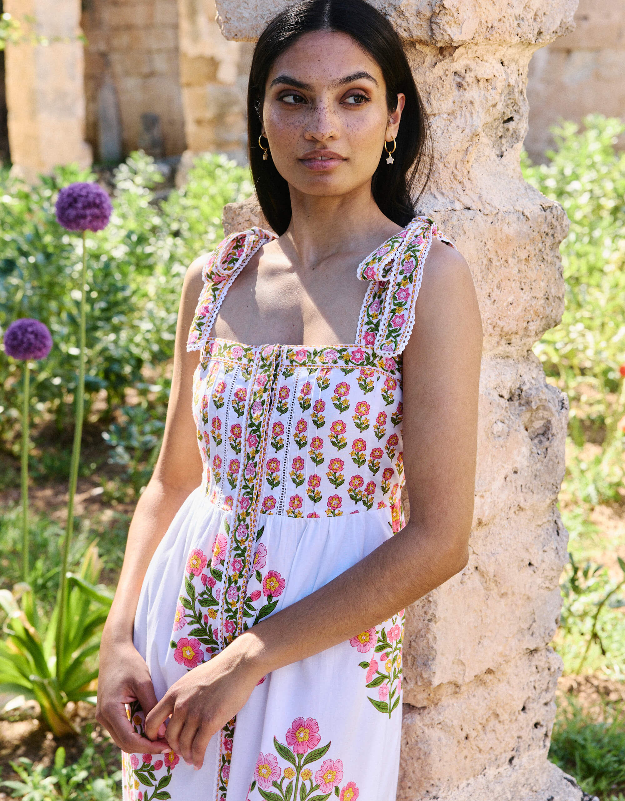 Pink City Prints Mixed Peony Elena Dress