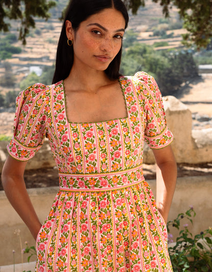 Pink City Prints Mogul Border Evelyn Dress