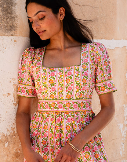 Pink City Prints Mogul Border Evelyn Dress