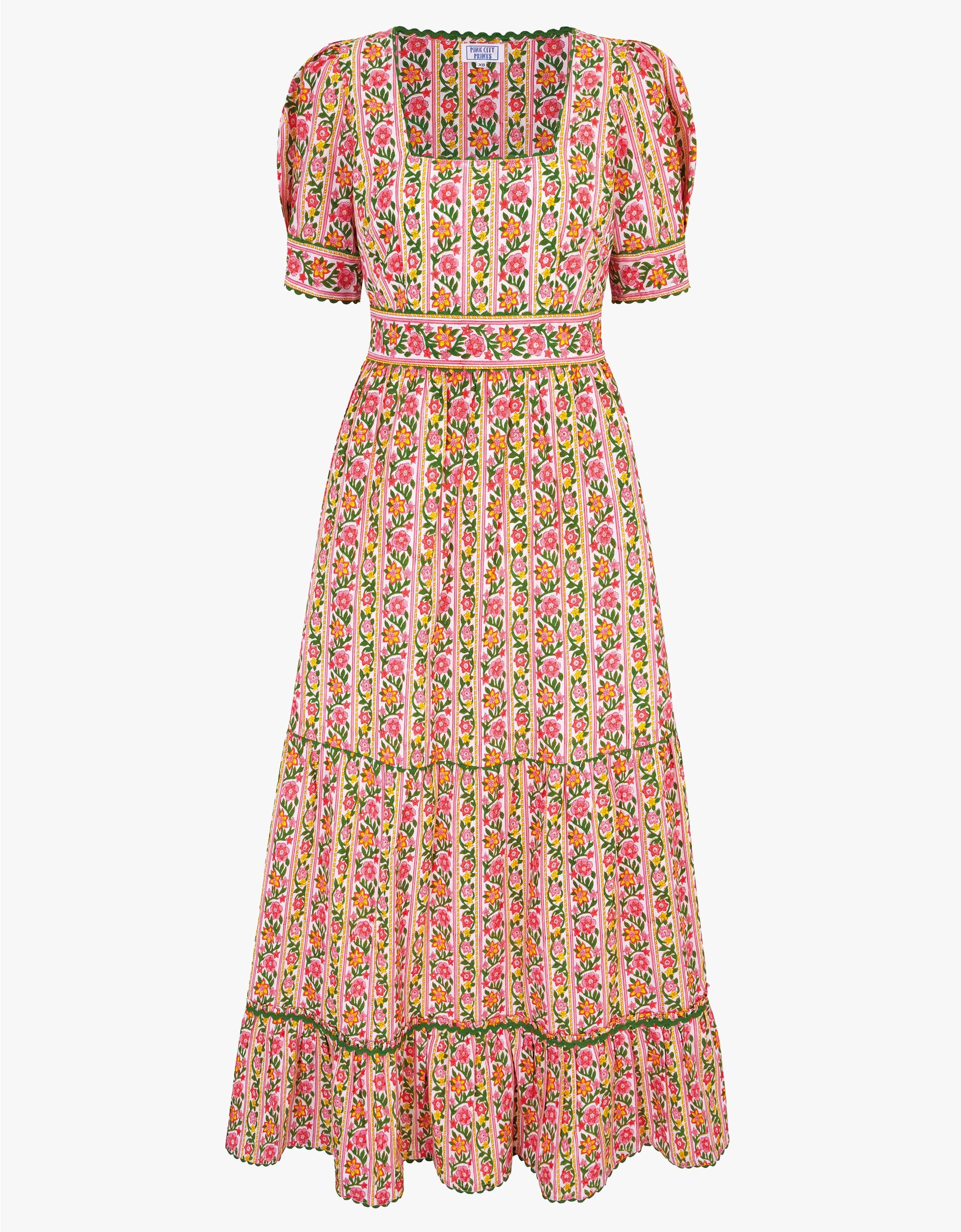 Pink City Prints Mogul Border Evelyn Dress