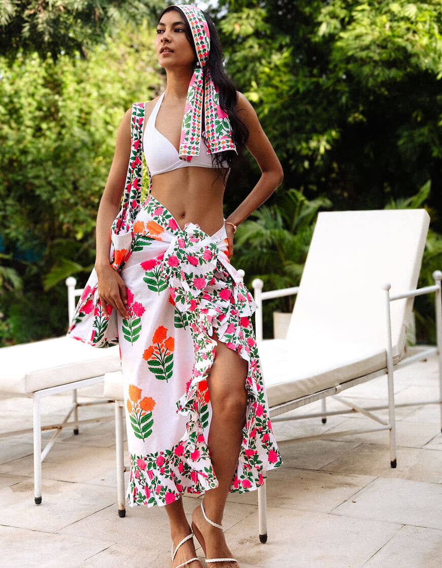 Pink City Prints Neon Border Head Scarf