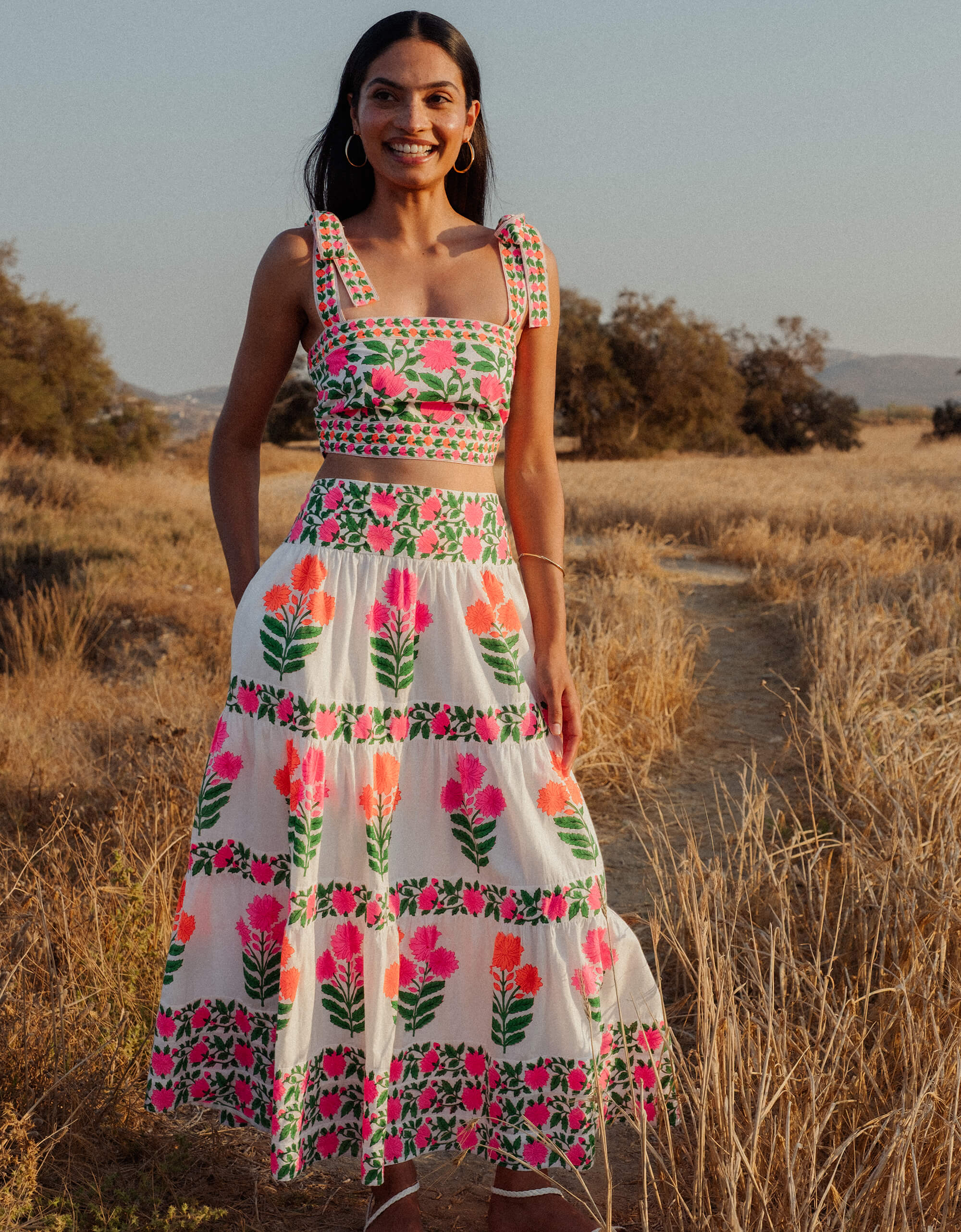 Pink City Prints Neon Border Lara Top