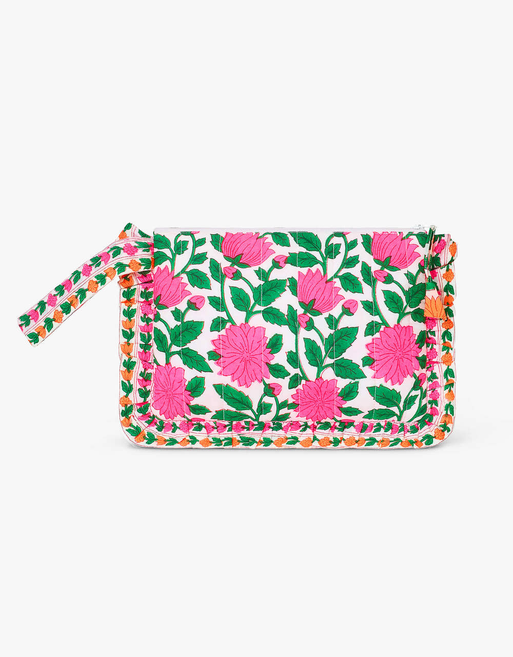 Pink City Prints Neon Border Ruffle Pouch