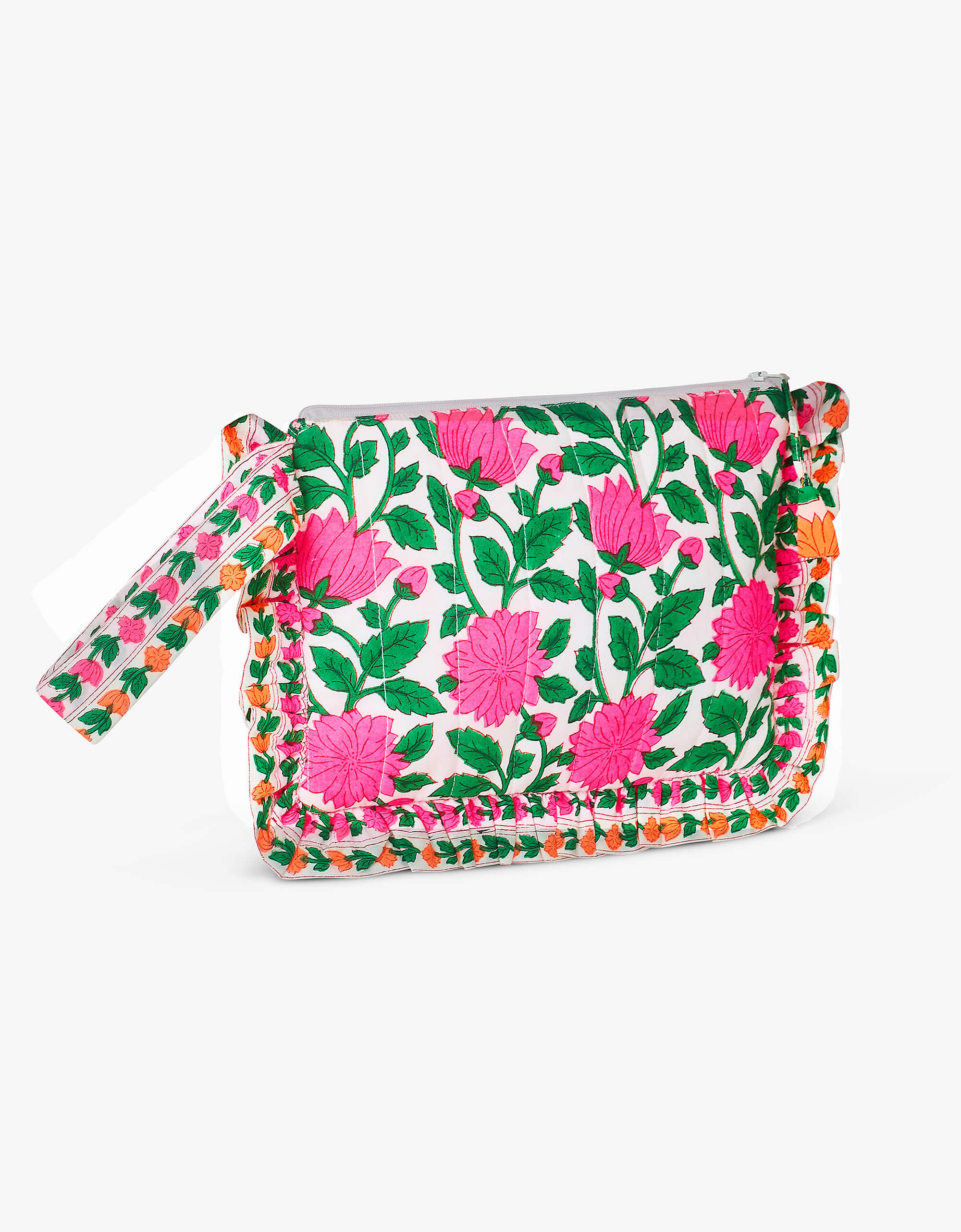 Pink City Prints Neon Border Ruffle Pouch