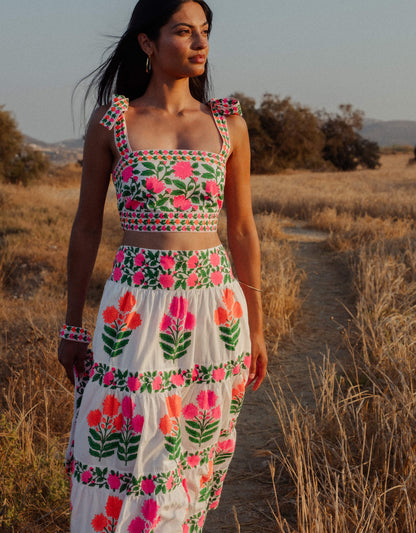 Pink City Prints Neon Buta Lara Skirt