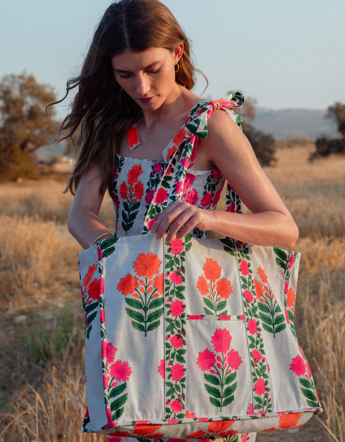 Pink City Prints Neon Buta Tote Bag