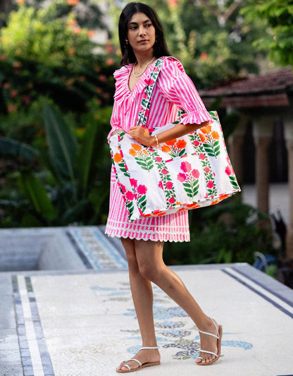 Pink City Prints Neon Buta Tote Bag