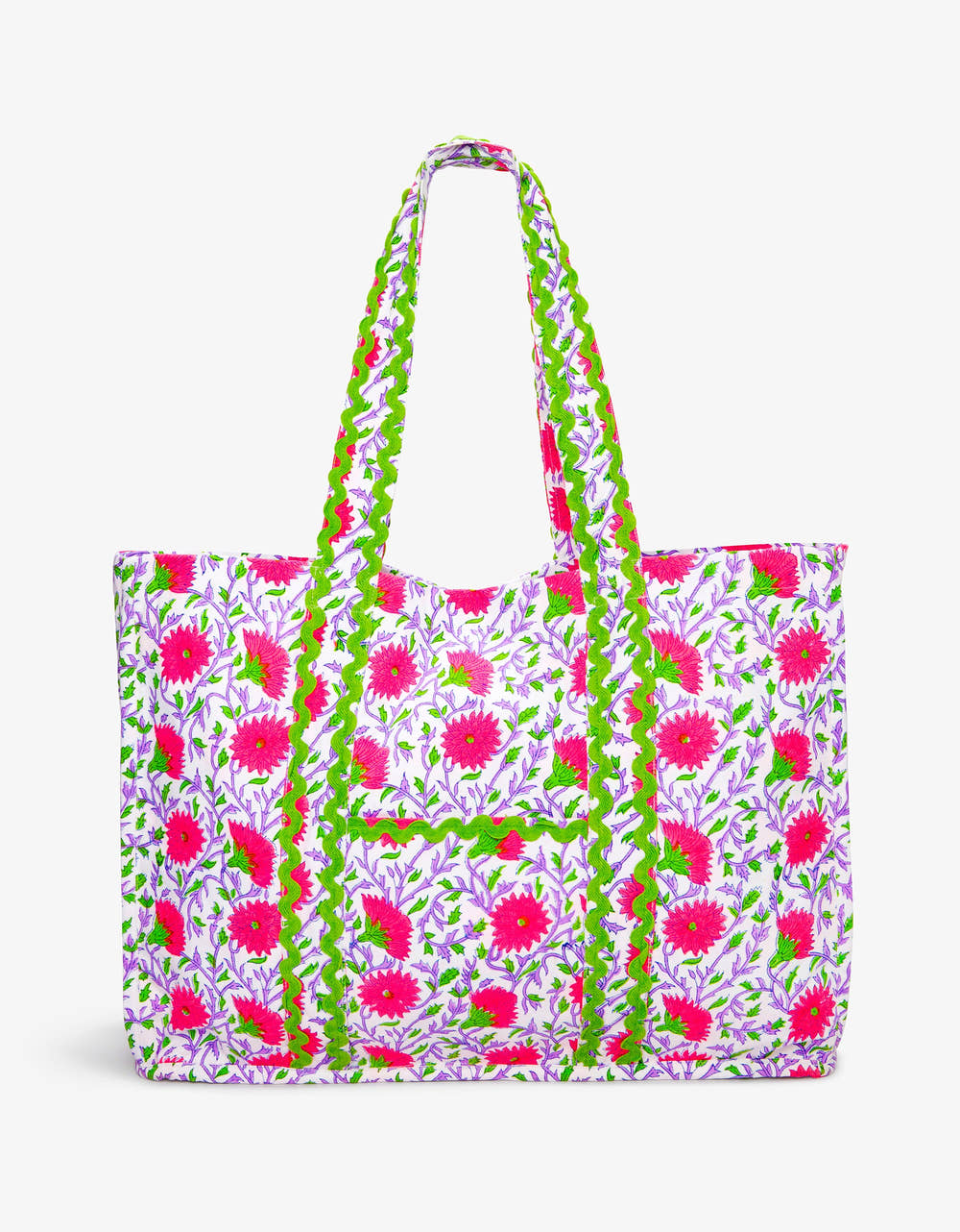Pink City Prints Neon Camelia Canvas Tote