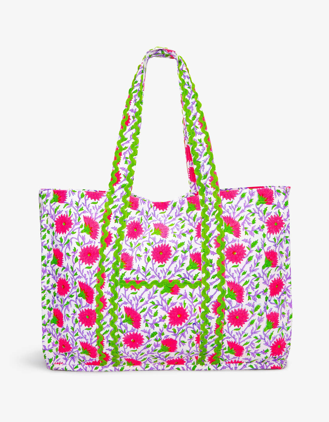 Pink City Prints Neon Camelia Canvas Tote