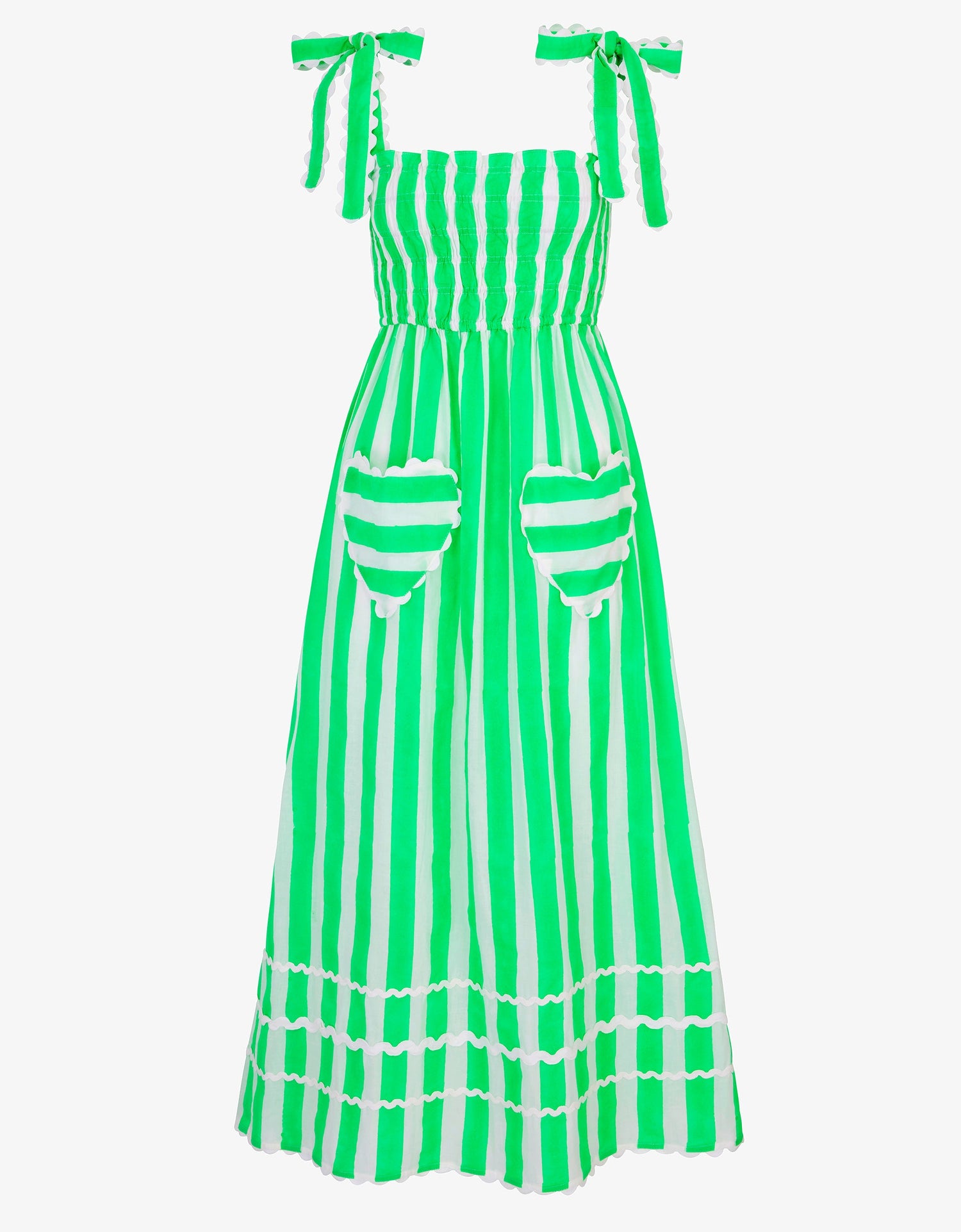 Pink City Prints Neon Green Stripe Immy Dress