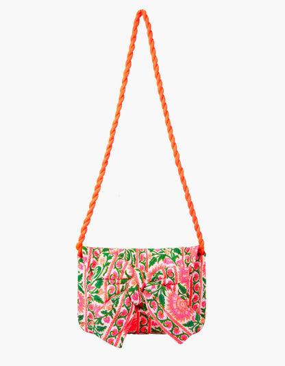 Pink City Prints Neon Peacock Bow Clutch