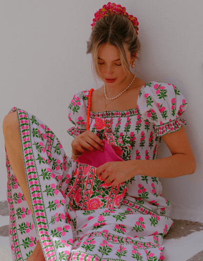 Pink City Prints Neon Peacock Bow Clutch