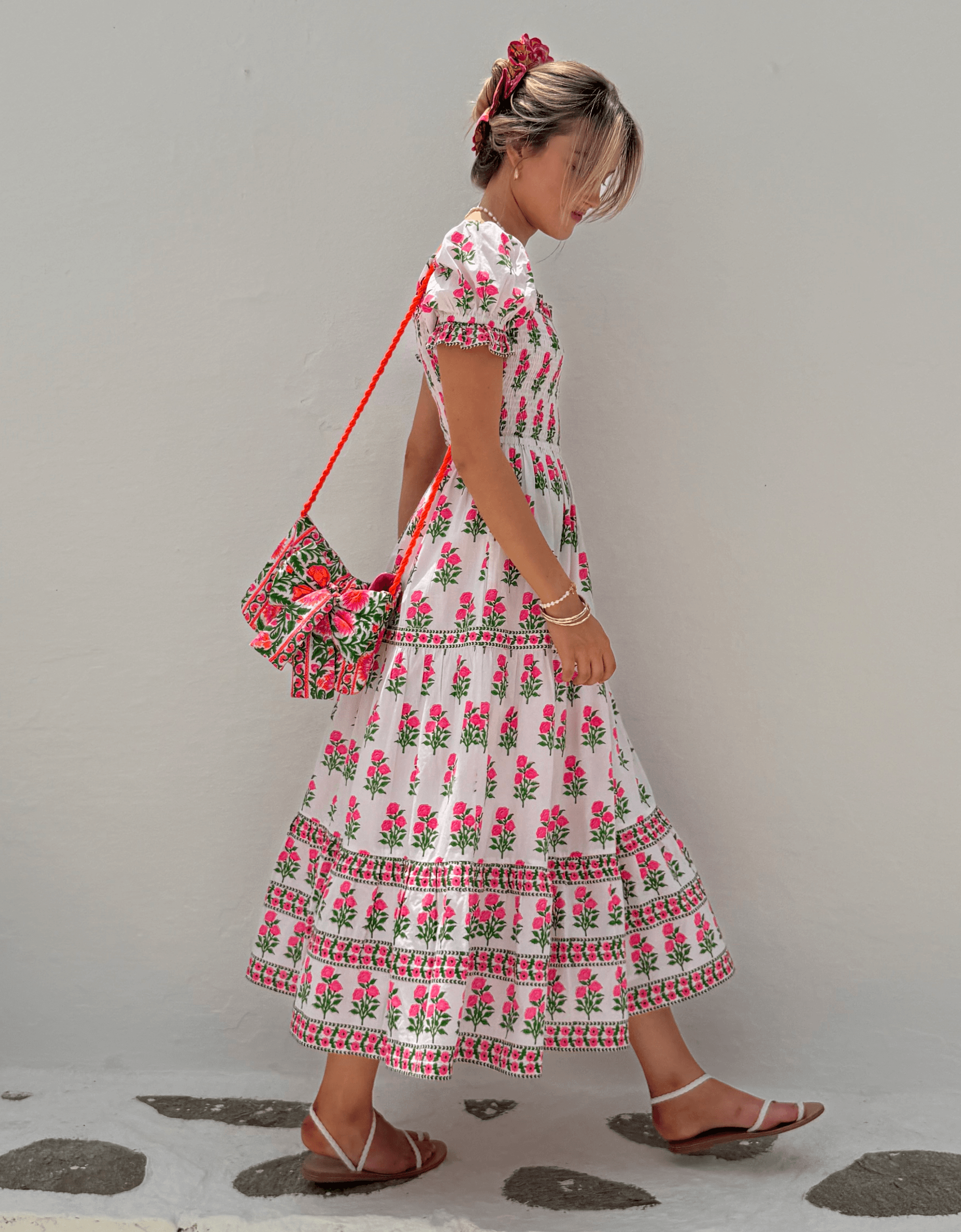 Pink City Prints Neon Peacock Bow Clutch