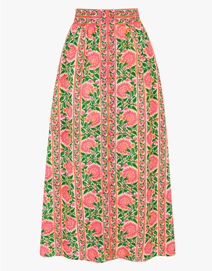 Pink City Prints Neon Peacock Freya Skirt